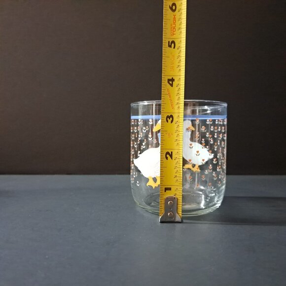 Libbey Country Goose Glass Tumbler 1980s Blue Bow Tulips 3 3/8" Vintage USA - Picture 3 of 14